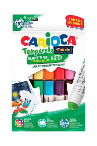10 craies en stick pour textile Temperello Fabric