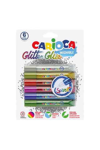6 tubes de colle pailletée Dès 3 ans