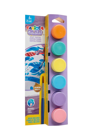 6 pots de peinture pastel avec pinceau - 6 x 25 ml