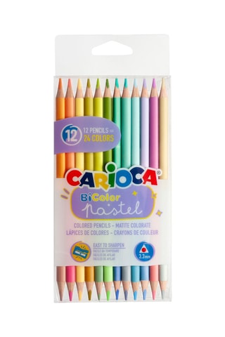 12 crayons de couleur Pastel Bicolore