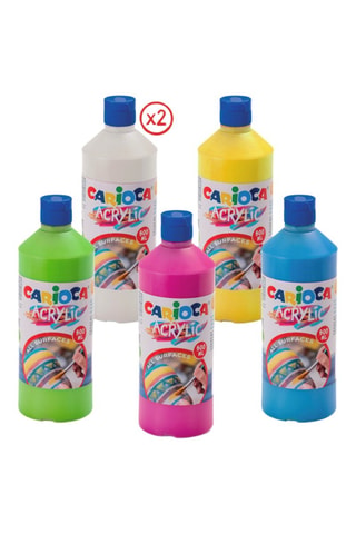 6 bouteilles de peinture Tempera - 6 x 250 ml