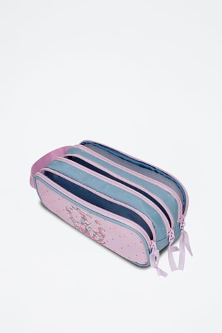 Trousse - Bleu, rose et vert
