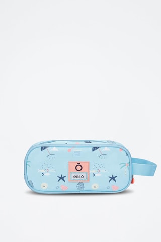 Trousse - Blanc, bleu et rose