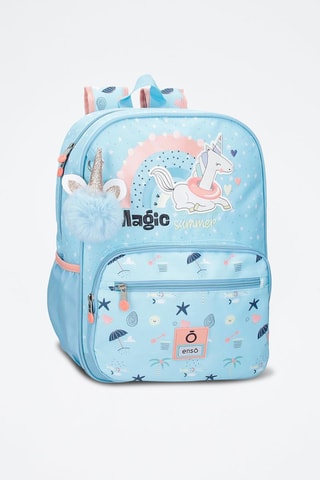 Sac à dos - Blanc, bleu et rose