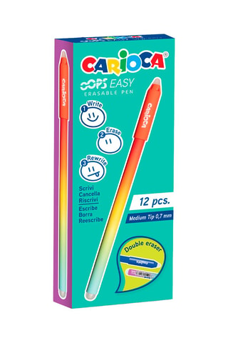 12 stylos effaçables Oops Easy - Rouge