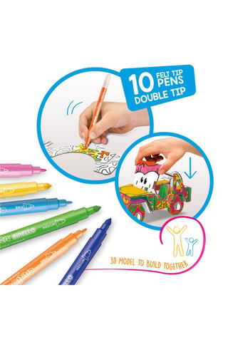 Voiture à colorier et 10 feutres - Dès 4 ans