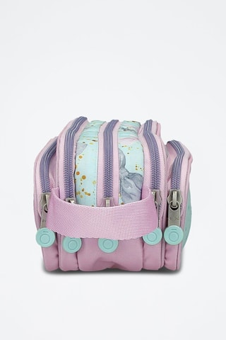 Trousse - Rose, vert et violet