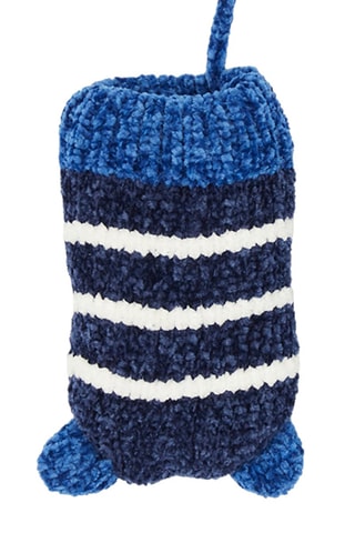 Manoplas con estampado de rayas - Azul