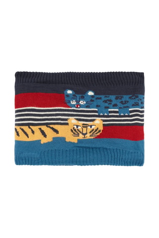 Cuello con estampado de felinos - Azul