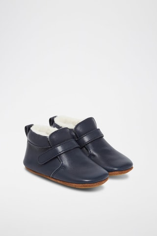 Chaussons en cuir souple Bleu marine