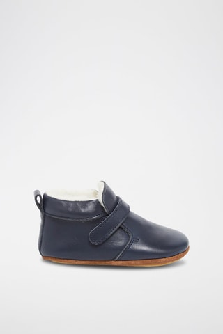 Chaussons en cuir souple Bleu marine