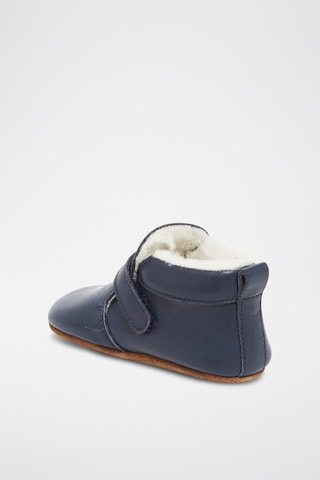 Chaussons en cuir souple Bleu marine