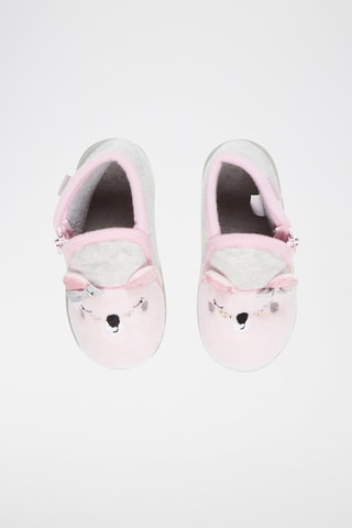Patucos tipo botín con estampado de koala - Gris y rosa