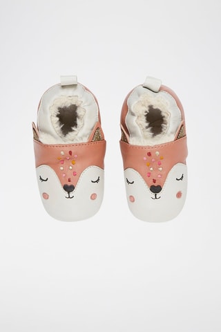 Chaussons fourrés en cuir - Rose