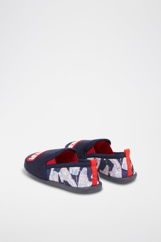 Patucos con estampado de skate y texto - Azul