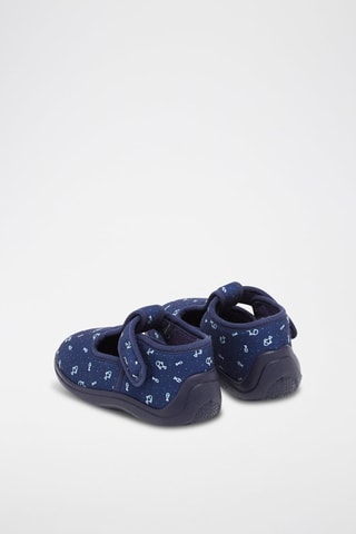 Patucos estilo merceditas con estampado de peces - Azul
