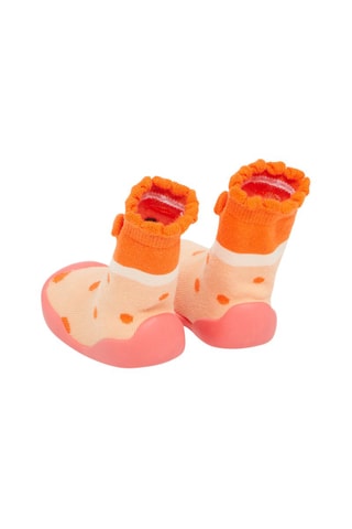 Patucos estilo calcetín con estampado de lunares - Naranja