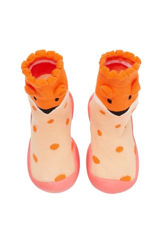 Patucos estilo calcetín con estampado de lunares - Naranja