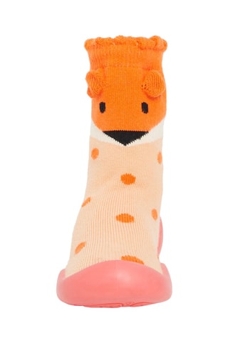 Patucos estilo calcetín con estampado de lunares - Naranja