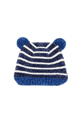 Gorro con estampado de rayas - Azul