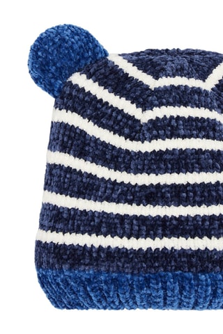 Gorro con estampado de rayas - Azul