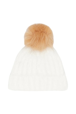 Gorro de punto de canalé - Beige