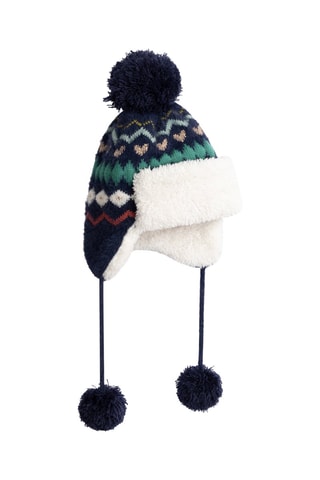 Gorro de aviador con borla - Azul marino