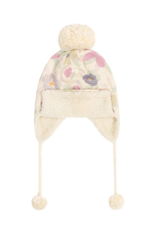 Gorro de aviador con borla - Marfil