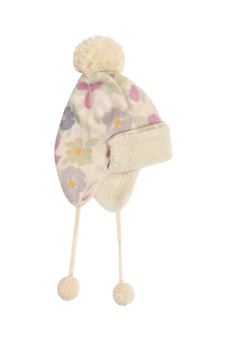 Gorro de aviador con borla - Marfil