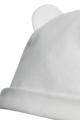 Gorro con orejas y manoplas - Blanco