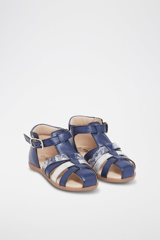Sandalias de piel altas  - Azul marino