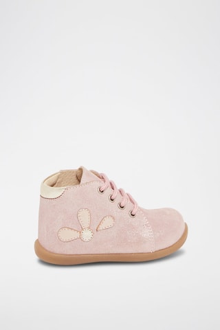 Botines de piel de serraje - Rosa