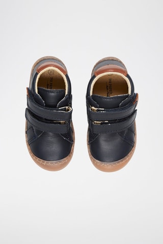 Botines de piel lisa - Azul marino