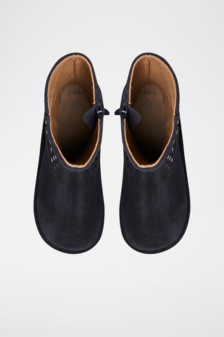 Botas de piel de serraje - Azul marino