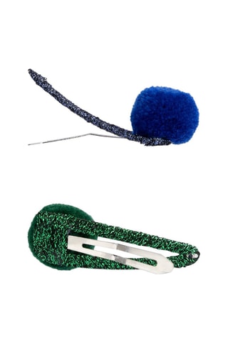 2 pares de horquillas - Verde