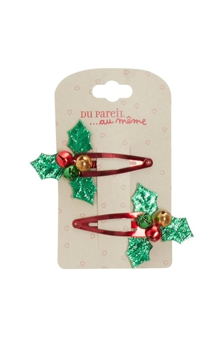 Pack de 2 horquillas de Navidad para niña - Rojo