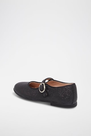 Babies con tira con hebilla y con brillo - Negro