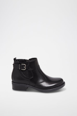 Botines de piel - Negro