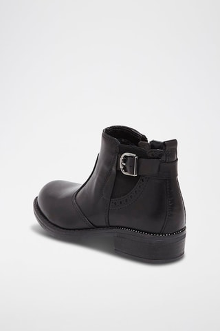 Botines de piel - Negro