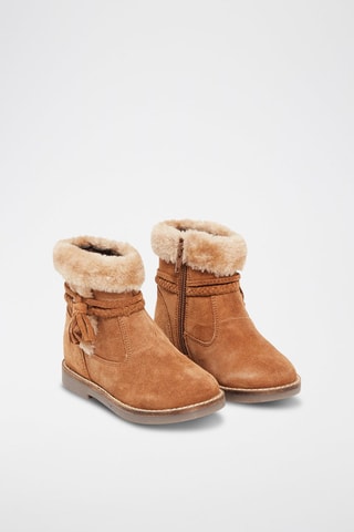 Botines de piel de serraje - Camel