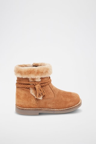 Botines de piel de serraje - Camel