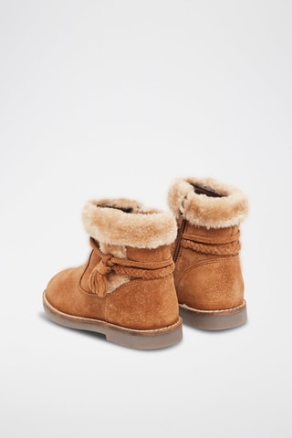 Botines de piel de serraje - Camel