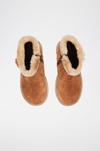 Botines de piel de serraje - Camel
