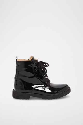 Botines de piel de charol - Negro