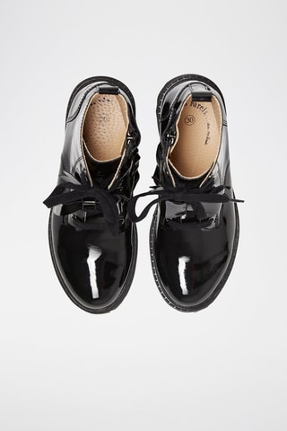 Botines de piel de charol - Negro