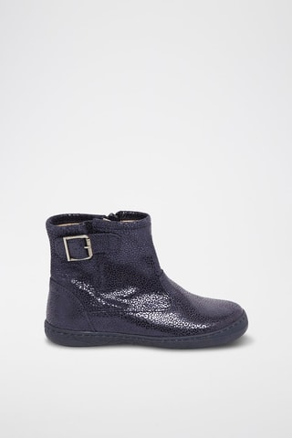 Botines de piel de serraje - Azul marino