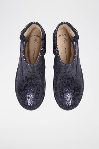Botines de piel de serraje - Azul marino
