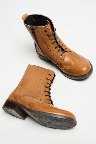 Botines de piel - Camel