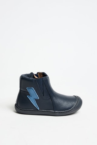 Botines de piel forrados - Azul