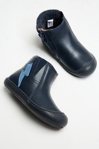 Botines de piel forrados - Azul
